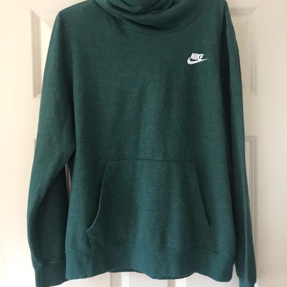 NIKE Other - NIKE COWL NECK HOODIE WOMENS L FOREST GREEN